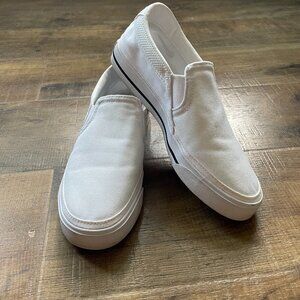 Nike White Canvas Slip-On Sneakers | Women's Size 6.5 | Comfort Insole | Low Pro